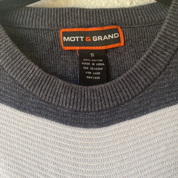 Mott & Grand Men’s Sweater Small Grey/White - Picture 6 of 7